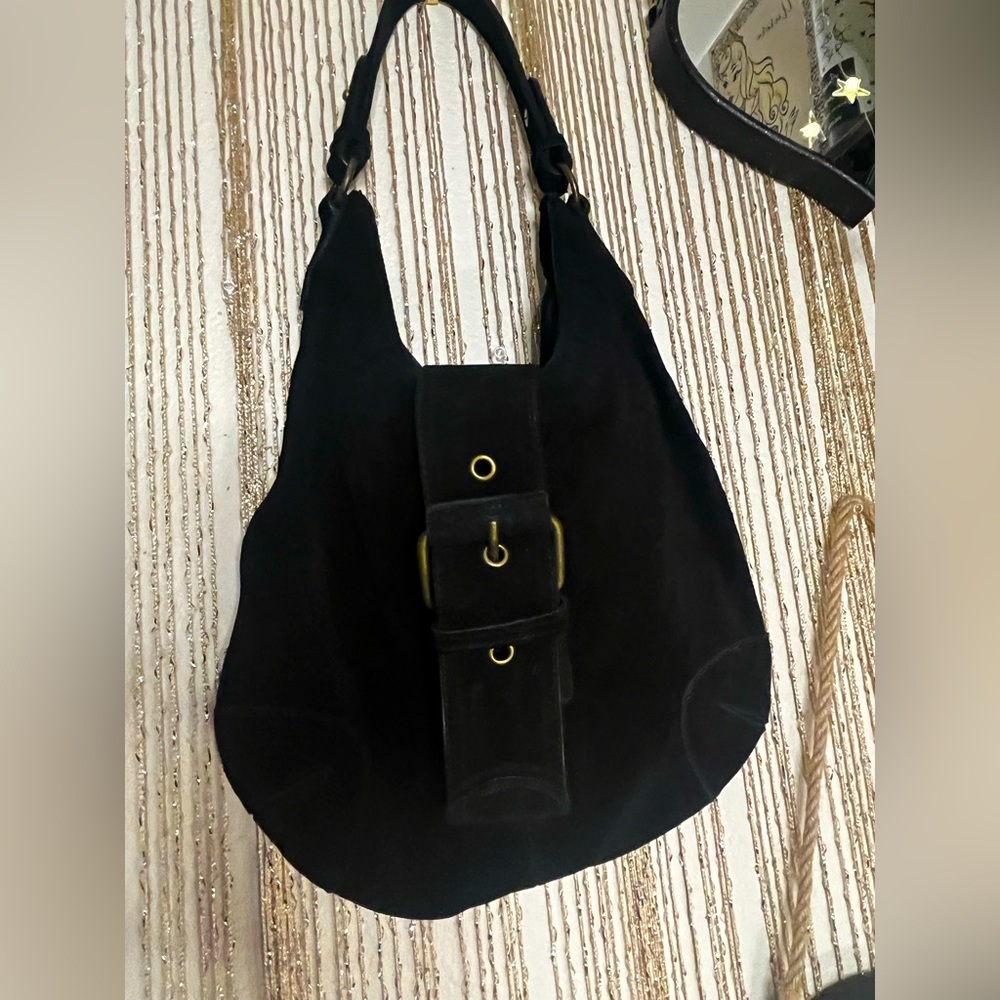 Genuine suede handbag like new!